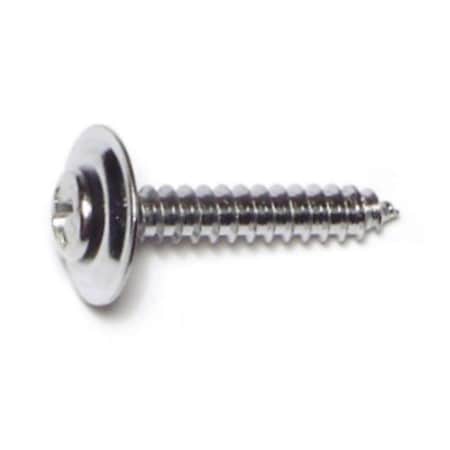 Midwest Fastener Sheet Metal Screw, #8 x 1 in, Chrometint Steel Oval Head Phillips Drive, 20 PK 64063